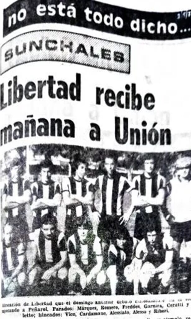 Un hecho que marca la historia en el fútbol del Club Deportivo Libertad de Sunchales, fue que a lo largo de su rica y productiva trayectoria en el deporte del balompié, tiene hoy, un grato recuerdo que toma vida.